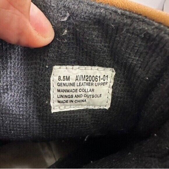 Vintage Avirex 70s Tan Square Toes Leather Chunky Ankle Boots Size 8.5 - Picture 8 of 10